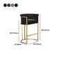 Glam Backrest Armrest Counter Stool Iron Cafe Bar Stool with Velvet Cushion and Pedal Clearhalo 'Bar Furniture' 'Bar Stools' 'bar_stools' 'furn' 'furn_bar_stools' 'Furniture' 'furniture_bar_stools' 'Kitchen & Dining Furniture' 1200x1200_4bfe73f2-b04e-44da-8fae-bf36b50a62a4