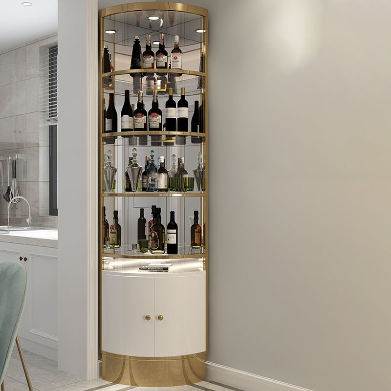 Glam Style Corner Cabinet Solid Color 2-door Accent Cabinet with Shelves Clearhalo 'Cabinets & Chests' 'cabinets_chests' 'furn' 'furn_cabinets_chests' 'Furniture' 'Living Room Furniture' 1200x1200_4bfeadd3-09f9-4050-81a3-b249ea6e7d08