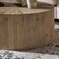 Table de coin rustique en bois massif rond