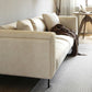 Tufted Modern Faux Leather Sofa Tuxedo Arm Cushions Sofa - 31.5" H