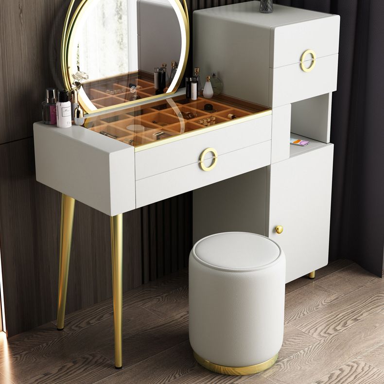 4-Zauberer Glas/Stein-Top-Schminktisch luxuriöser Metallwaschtisch