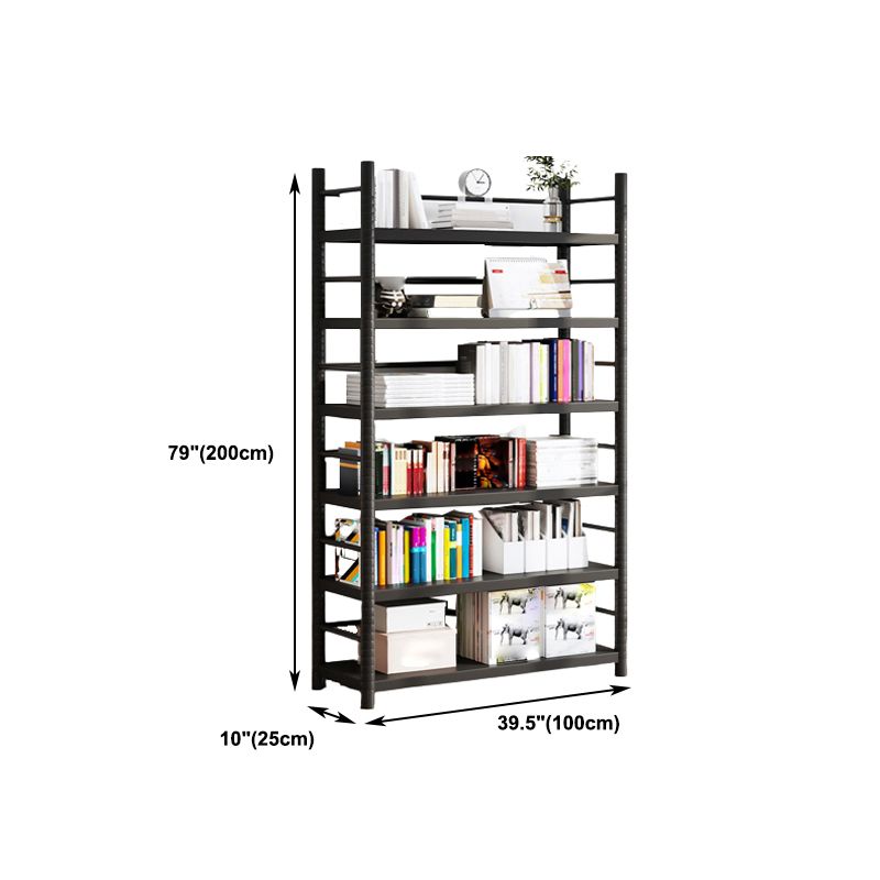 Contemporary Black Shelf Bookcase Open Bookshelf with Shelves Included