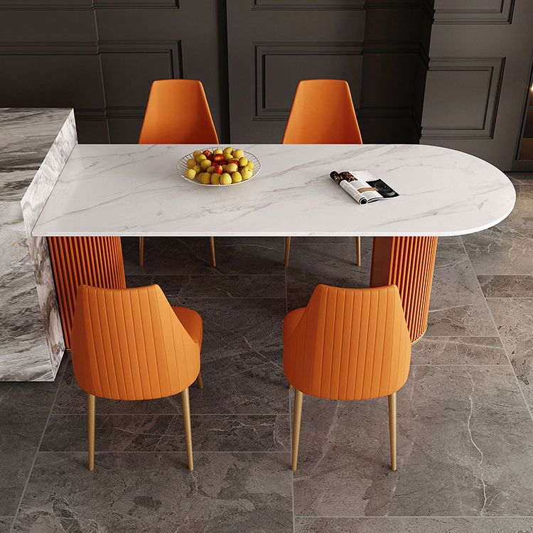 Free Form Dining Table Sintered Stone Table Luxury Style with Double Pedestal Clearhalo ' dining_table' 'Dining Tables & Seating' 'Dining Tables' 'furn' 'furn_dining_table' 'Furniture' 'furniture_dining_table' 'Kitchen & Dining Furniture' 'kitchen&dining_furn' 'kitchen' 'kitchen_dining_table' 1200x1200_4c01f286-2906-4e1a-95e2-6aff80369046