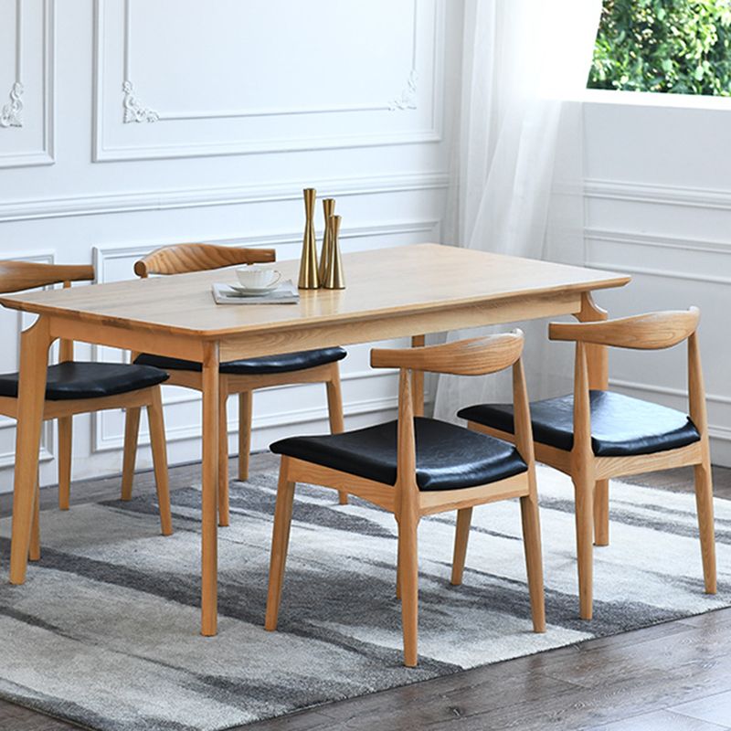 Eigentijdse zijstoel houten open achterkant eetkamerstoel voor binnen