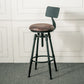 Industrial Armless Rotatable Counter Stool Iron Bar Stool with  Pedal