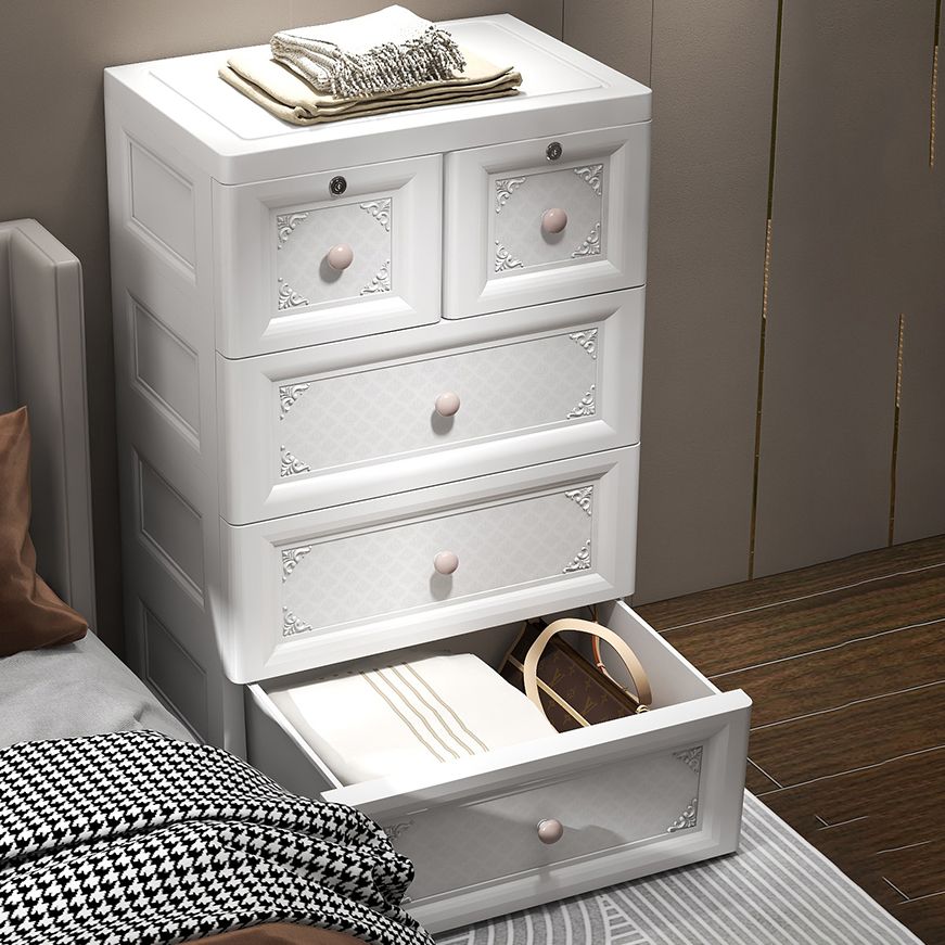 White/Blue/Green Lingerie Chest Contemporary Plastic Chest with Drawers for Bedroom Clearhalo 'Bedroom Furniture' 'Dressers & Chests' 'dressers_chests' 'furn' 'furn_dressers_chests' 'Furniture' 1200x1200_4c04003c-3003-4c51-917d-8847e97efb70
