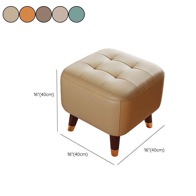 Square Footstools Modern Genuine Leather Foot Stool , 15.6" H Clearhalo 'furn' 'furn_ottomans_poufs' 'Furniture' 'Living Room Furniture' 'Ottomans & Poufs' 'ottomans_poufs' 1200x1200_4c04d292-e094-4e0b-9786-1cebef932d7b