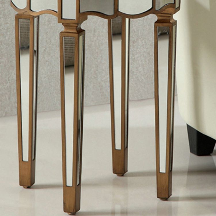 Round Glass Top Side End Table Modernistic Solid Wood 4 Legs End Table Clearhalo 'Coffee & Accent Tables' 'End & Side Tables' 'end_side_tables' 'furn' 'furn_end_side_tables' 'Furniture' 'Living Room Furniture' 1200x1200_4c0540bd-c919-4549-961d-f2420831536f