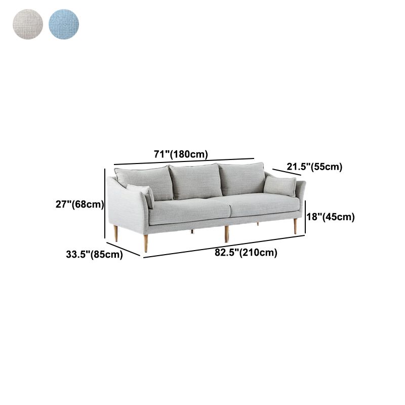 Linen Modern Sloped Arm Sofa Wooden Standard Sofa for Living Room, Apartment Clearhalo 'furn' 'furn_sofas' 'Furniture' 'Living Room Furniture' 'Sofa' 'sofas' 1200x1200_4c058cde-f7b1-4a66-8115-685057256512
