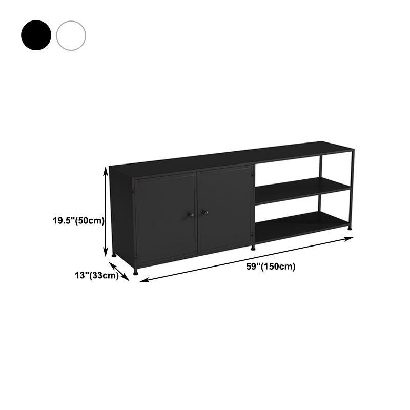 12.99"D TV Stand Industrial Style Open Storage TV Console with 3-shelf Clearhalo 'furn' 'furn_tv_stands_entertainment_centers' 'Furniture' 'Living Room Furniture' 'TV Stands & Entertainment Centers' 'TV Stands & Media Storage Furniture' 'tv_stands_entertainment_centers' 1200x1200_4c06134f-2478-4a3a-8576-9f4dfd5a6ac6