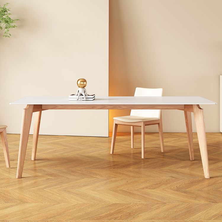 Sintered Stone Dining Table Wooden Base Dinner Table for Dining Room Clearhalo 'Dining Tables & Seating' 'Dining Tables' 'dining_table' 'furn' 'furn_dining_table' 'Furniture' 'Kitchen & Dining Furniture' 1200x1200_4c06d2c3-c012-4254-81cb-96639acb923a