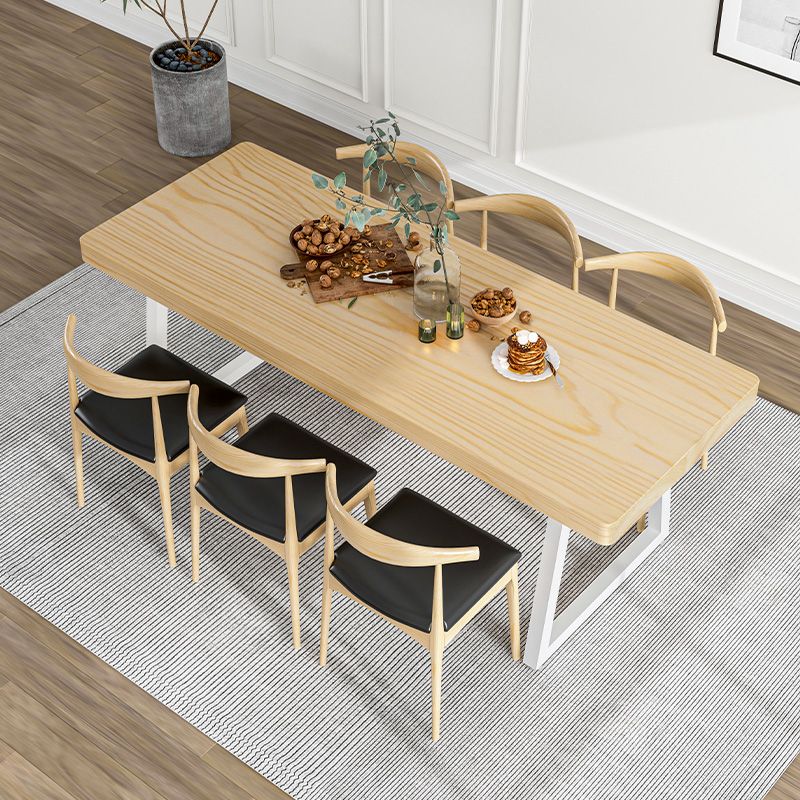 1/5/7 Pcs Metal Contemporary Dining Set with Rectangle Table and Wooden Chairs Dinette Set Clearhalo 'Dining Room Sets' 'Dining Tables & Seating' 'dining_room_set' 'furn' 'furn_dining_room_set' 'Furniture' 'furniture_dining_room_set' 'Kitchen & Dining Furniture' 'kitchen&dining_furn' 'kitchen' 1200x1200_4c07609a-8267-4ae5-92cb-bbf17f5e0534
