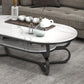 Metal Abstract Base Cocktail Table Oval Slate Top Coffee Table with Shelf Clearhalo 'Coffee & Accent Tables' 'Coffee Tables' 'coffee_tables' 'furn' 'furn_coffee_tables' 'Furniture' 'Living Room Furniture' 1200x1200_4c080c81-430f-41a7-85f5-d8a88089dbcd