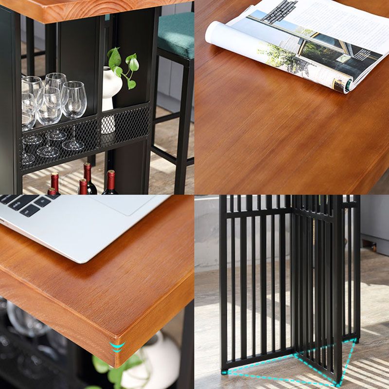 Living Room Solid Wood Bistro Table Rectangle Storage Pub Height Dining Table Clearhalo 'Bar Furniture' 'Bar Tables' 'bar_tables' 'furn' 'furn_bar_tables' 'Furniture' 'furniture_bar_tables' 'Kitchen & Dining Furniture' 1200x1200_4c082a4a-bbc7-41c2-b5b6-fbbfde97bc1d