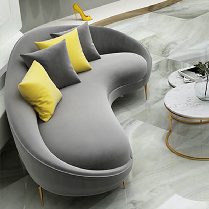 Schuine arm gebogen bank, wollen eigentijdse 38.19 "w sofa voor appartement