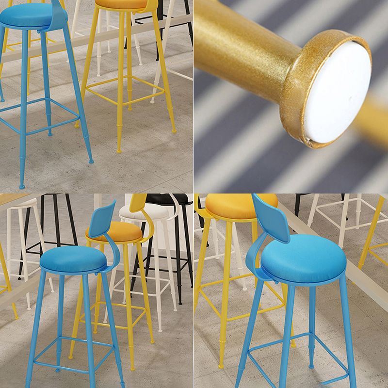 Matte Finish Iron Bar Stool Industrial Low Back Milk Tea Shop Stool Clearhalo 'Bar Furniture' 'Bar Stools' 'bar_stools' 'furn' 'furn_bar_stools' 'Furniture' 'furniture_bar_stools' 'Kitchen & Dining Furniture' 1200x1200_4c0a1258-726c-4c59-9f09-1c650a44c2cf