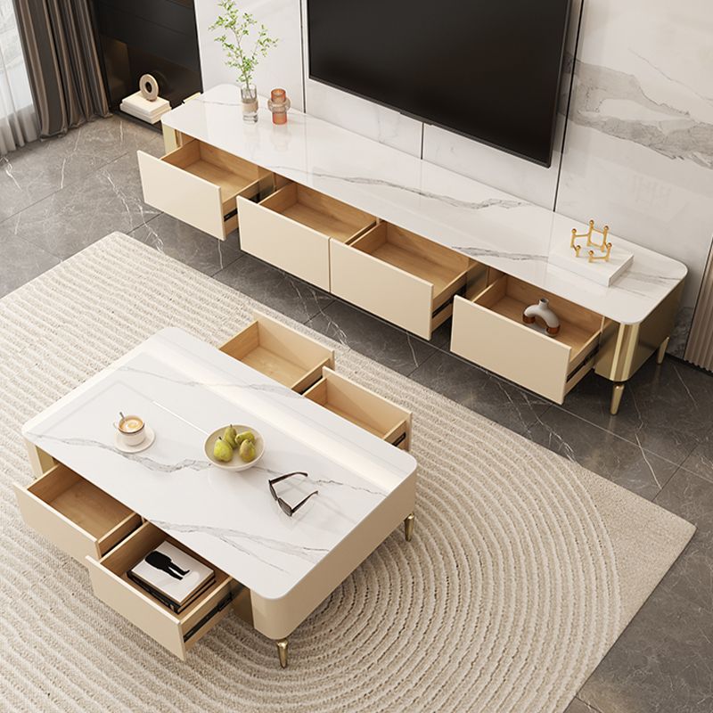 Stone TV Media Console Contemporary TV Console with 4 Drawers Clearhalo 'furn' 'furn_tv_stands_entertainment_centers' 'Furniture' 'Living Room Furniture' 'TV Stands & Entertainment Centers' 'TV Stands & Media Storage Furniture' 'tv_stands_entertainment_centers' 1200x1200_4c0aba5e-509f-461c-8659-a6ab96578948