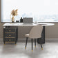 Schiereiland Pedestal Office Desk Glam Writing Desk met metalen benen