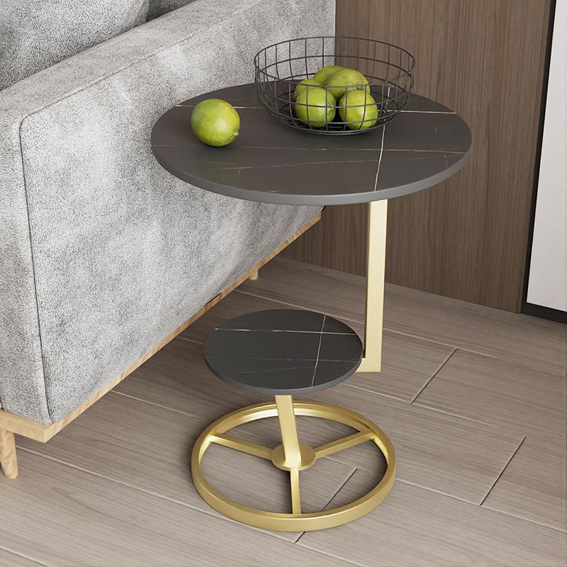 Modern Double Tier Side End Table Round Corner Table for Living Room Clearhalo 'Coffee & Accent Tables' 'End & Side Tables' 'end_side_tables' 'furn' 'furn_end_side_tables' 'Furniture' 'Living Room Furniture' 1200x1200_4c0bcabb-9582-4a36-9f6f-739f93cb21cf