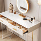 Contemporary Vanity Dressing Table with Stone Top and Acrylic Base