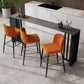 Modern Style Bar Table 42-inch Height Stone Top and Black Base Bistro Table Clearhalo 'Bar Furniture' 'Bar Tables' 'bar_tables' 'furn' 'furn_bar_tables' 'Furniture' 'furniture_bar_tables' 'Kitchen & Dining Furniture' 1200x1200_4c0be617-b2ad-4166-889f-0ec4eac0a12b