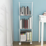 Modern Style Bookshelf Standard Closed Back Metal Bookcase for Home with Wheels Clearhalo 'Bookcases' 'furn' 'furn_bookcases' 'Furniture' 'furniture_bookcases' 'Office Furniture' 1200x1200_4c0c6c2a-d1d4-4c17-b774-c803260e690e