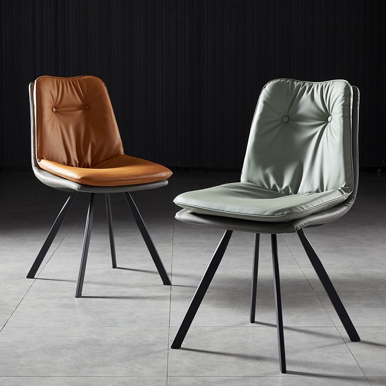 Contemporary Style Metal Dining Chair Dining Armless Side Chair for Kitchen Clearhalo ' kitchen&dining_furn' 'Dining Chairs' 'Dining Tables & Seating' 'dining_chair' 'furn' 'furn_dining_chair' 'Furniture' 'furniture_dining_chair' 'Kitchen & Dining Furniture' 'kitchen' 1200x1200_4c0caffa-7bc1-424e-9d2e-e04d1e201b61