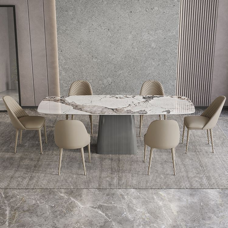 Sintered Stone Top Dining Table Rectangle Table in White with Metal Pedestal Base Clearhalo ' dining_table' 'Dining Tables & Seating' 'Dining Tables' 'furn' 'furn_dining_table' 'Furniture' 'furniture_dining_table' 'Kitchen & Dining Furniture' 'kitchen&dining_furn' 'kitchen' 'kitchen_dining_table' 1200x1200_4c0d6b76-cf04-40cd-aee2-2c37c9d16603
