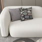 Scandinavian Wool Seating Tuxedo Arm Living Room Sofa in White