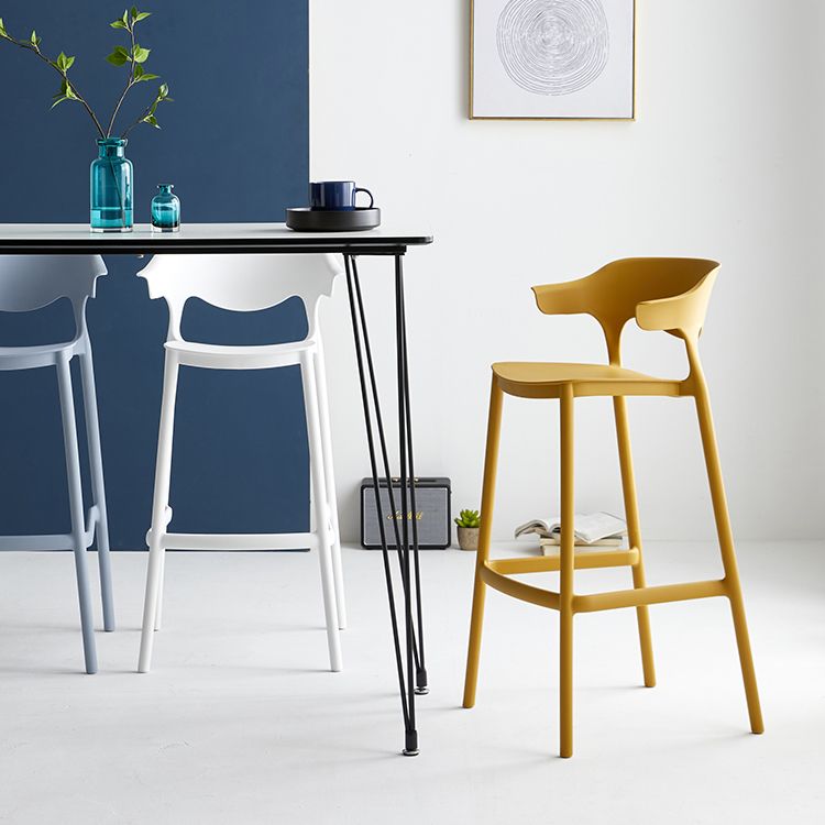 Macron Colorful Plastic Counter Stools Nordic Armrest Indoor Bar Stool Clearhalo 'Bar Furniture' 'Bar Stools' 'bar_stools' 'furn' 'furn_bar_stools' 'furniture_bar_stools' 'Kitchen & Dining Furniture' 'kitchen&dining_furn' 'kitchen' 'kitchen_furn' Furniture' 1200x1200_4c0f71b3-b6de-4f05-85bb-94b34a1a9140