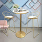 Glam Bar Dining Table Pedestal White Bistro Bar Table with Metal Base Clearhalo 'Bar Furniture' 'Bar Tables' 'bar_tables' 'furn' 'furn_bar_tables' 'Furniture' 'Kitchen & Dining Furniture' 1200x1200_4c11ea44-cf5b-4ca5-b6a4-e0a420a85b92