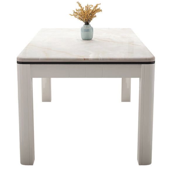 Mid-Century Style Marble Dining Table 4 Legs Wood Base Rectangle Table for Home Clearhalo ' dining_table' 'Dining Tables & Seating' 'Dining Tables' 'furn' 'furn_dining_table' 'Furniture' 'furniture_dining_table' 'Kitchen & Dining Furniture' 'kitchen&dining_furn' 'kitchen' 'kitchen_dining_table' 1200x1200_4c120b3a-cb99-4620-b932-0aa064945b66