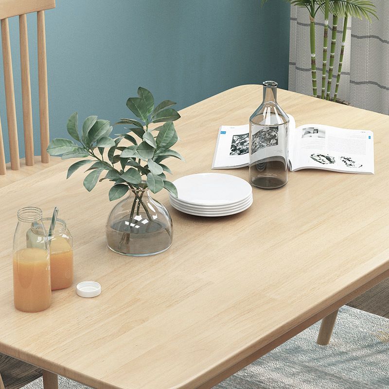 Rectangle Wood Dining Table Modern Rubber Wood Table in Nature/Walnut with 4 Legs Clearhalo ' dining_table' 'Dining Tables & Seating' 'Dining Tables' 'furn' 'furn_dining_table' 'Furniture' 'furniture_dining_table' 'Kitchen & Dining Furniture' 'kitchen&dining_furn' 'kitchen' 'kitchen_dining_table' 1200x1200_4c121de5-b59f-4461-9876-4d949ccd51d6
