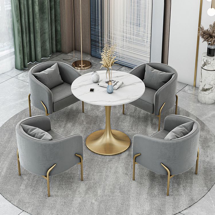 Scandinavian Style Sintered Stone Top Dining Set with Round Table Dining Furniture Clearhalo 'Dining Room Sets' 'Dining Tables & Seating' 'dining_room_set' 'furn' 'furn_dining_room_set' 'Furniture' 'furniture_dining_room_set' 'Kitchen & Dining Furniture' 'kitchen&dining_furn' 'kitchen' 1200x1200_4c14121f-efaa-4171-8a33-05de12bf4f29