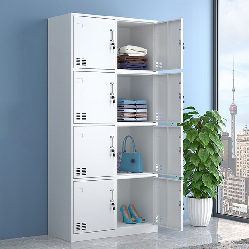 Moderne stijl garderobe witte kleur metalen garderobe kast met deuren