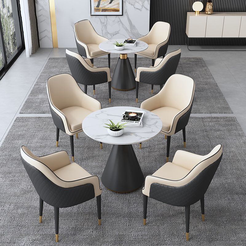 Modern Round Shape Kitchen Dining Table Sintered Stone Top Dining Table with Pedestal Base Clearhalo ' dining_table' 'Dining Tables & Seating' 'Dining Tables' 'furn' 'furn_dining_table' 'Furniture' 'furniture_dining_table' 'Kitchen & Dining Furniture' 'kitchen&dining_furn' 'kitchen' 'kitchen_dining_table' 1200x1200_4c15f395-b628-4fd6-b7c3-4e942653c2b2