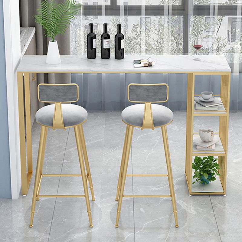 Industrial Style Bar Table Stone Rectangle Pub Table for Outdoor and Breakroom