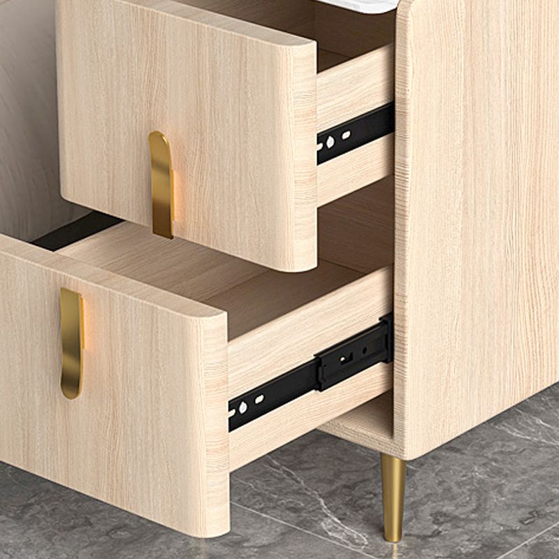 19.69 "Las patas de la mesa nocturna de piedra de 2 corteses de altura incluyen el gabinete de la cama de madera maciza