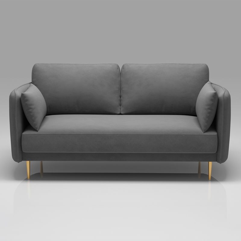 Square Arm Contemporary Settee Sofa Standard Velvet Settee Couch Clearhalo 'furn' 'furn_sofas' 'Furniture' 'Living Room Furniture' 'Sofa' 'sofas' 1200x1200_4c197505-8441-4635-8889-ebc2a46e18ad