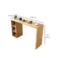 Mesa de comedor contemporánea de madera maciza, mesa de bar rectangular con base de almacenamiento
