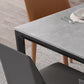 Rectangular Stone Dining Table Modern 4 Legs Furniture in Matte Finish for Home