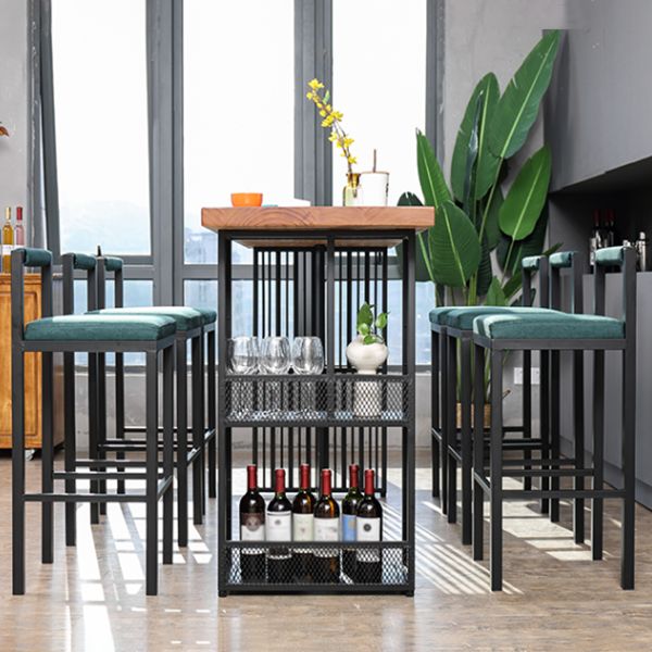 Tavolo da pranzo in legno in legno pino tavolo da bar industriale con doppio piedistallo