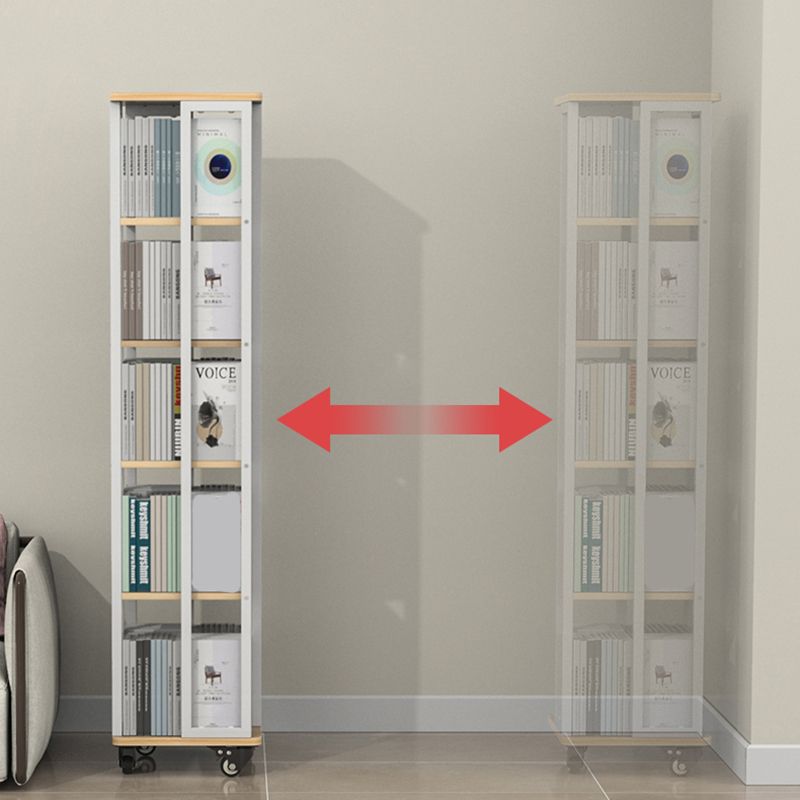 Contemporary Standard Shelf Metal Shelf Bookcase with Casters Clearhalo 'Bookcases' 'furn' 'furn_bookcases' 'Furniture' 'Office Furniture' 1200x1200_4c1ba33c-19cd-4ec3-9968-976e524e43a4