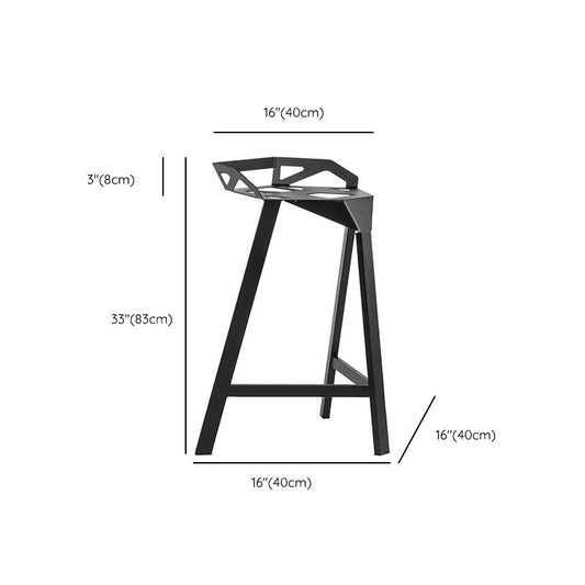 Industrial Low Back Counter Stool Metal Counter Height Stools for Home Use