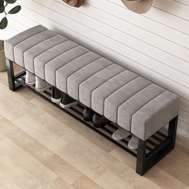 17.7" H Modern Metal Seating Bench Tufted Entryway Bench with Legs Clearhalo 'Benches' 'Chairs & Seating' 'furn' 'furn_benches' 'Furniture' 'Living Room Furniture' 1200x1200_4c1ea68c-0f50-41be-896f-b09e13e93abf