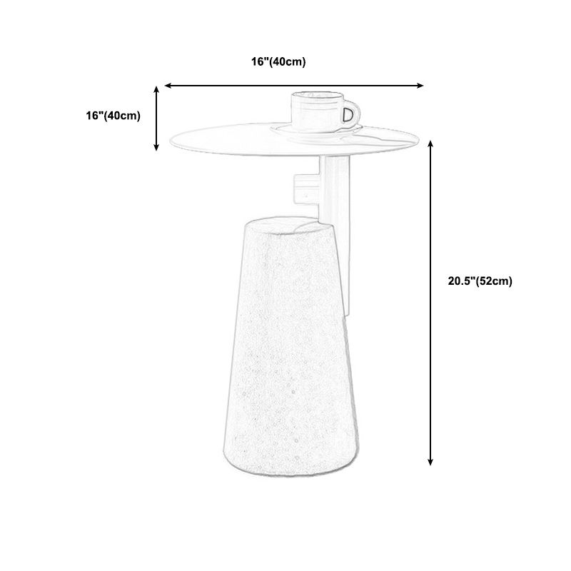 Concrete Modernistic Table Lacquer Round Table for Living Room Clearhalo 'Coffee & Accent Tables' 'End & Side Tables' 'end_side_tables' 'furn' 'furn_end_side_tables' 'Furniture' 'Living Room Furniture' 1200x1200_4c1f674a-5f47-45a1-bfd7-50732973b0ed