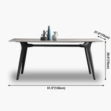 Industrial Style Sintered Stone Dining Table Metallic Base Rectangle Table for Home Clearhalo ' dining_table' 'Dining Tables & Seating' 'Dining Tables' 'Furniture' 'furniture_dining_table' 'Kitchen & Dining Furniture' 'kitchen&dining_furn' 'kitchen' 'kitchen_dining_table' 1200x1200_4c1f844d-5210-4cb4-96e1-f1c4e516023a