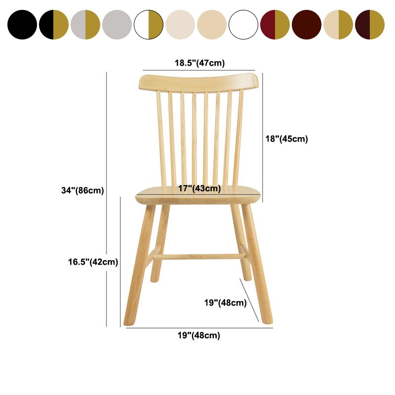 Contemporary Wood Chair Windsor Back Side Chair in Matte Finish for Home Clearhalo 'Dining Chairs' 'Dining Tables & Seating' 'dining_chair' 'furn' 'furn_dining_chair' 'Furniture' 'Kitchen & Dining Furniture' 1200x1200_4c1fe340-ecc2-43c1-9696-c5dd668de19c