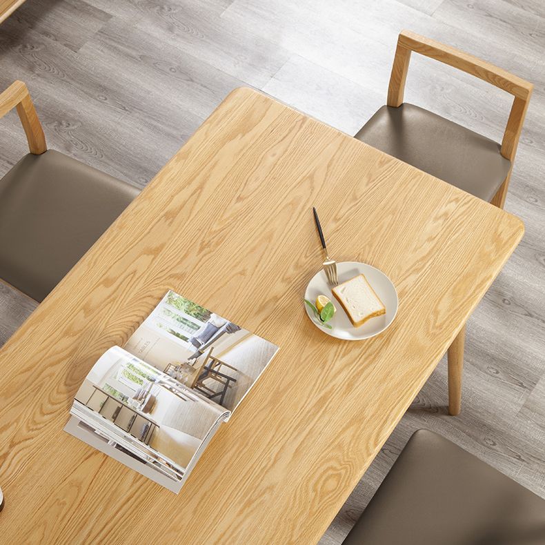 Rectangle Dining Table Solid Wood Dining Room Table in Natural Clearhalo 'Dining Tables & Seating' 'Dining Tables' 'dining_table' 'furn' 'furn_dining_table' 'Furniture' 'Kitchen & Dining Furniture' 1200x1200_4c20f3a5-b1e1-46f6-8554-17edbee69264