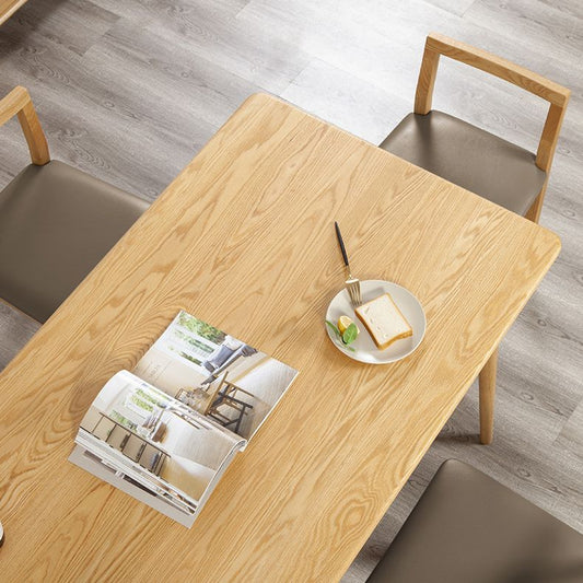 Rectangle Dining Table Solid Wood Dining Room Table in Natural Clearhalo 'Dining Tables & Seating' 'Dining Tables' 'dining_table' 'furn' 'furn_dining_table' 'Furniture' 'Kitchen & Dining Furniture' 1200x1200_4c20f3a5-b1e1-46f6-8554-17edbee69264